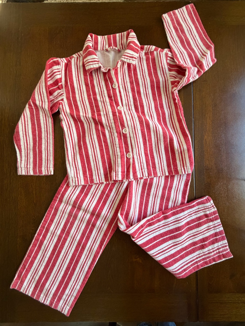Garnet Hill Red and White Striped Kids Pajama Set